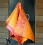 Linen Cotton Jacquard 2-pieces Kitchen Towel Foglio in Orange-Gold