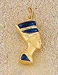 18k Gold with Lapis Nefertiti Pendant