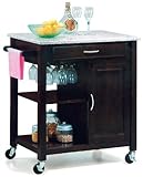 IMAGE OF Granite Top Kitchen Island Walnut (Walnut) (35.83