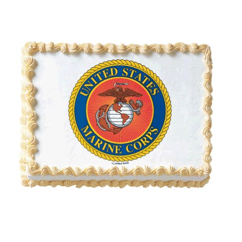 Marines Cakes - 1 US Marines Logo Do-It-Yourself Cake Decorations by Lucks