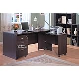 L-Shaped Contemporary Home Office Writing Desk with Return