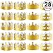 SIQUK 28 Pieces Gold Paper Crowns Party King Crown Paper Hats for Party and Celebration