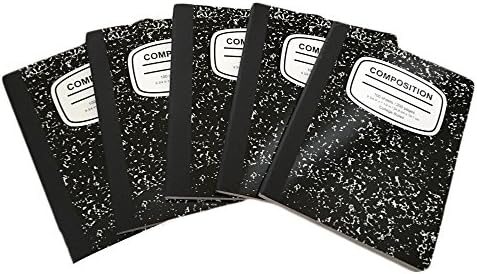 Composition Books 5 Pack College Ruled - 10 Sheets, 200 Pages