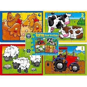 Childrens Toyshop  Toys : Orchard Toys Farm Four In A Box