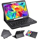 SUPERNIGHT Samsung Galaxy Tab 3 10.1 & Tab 4 10.1 Case with Keyboard - Ultra Slim Detachable Bluetooth Keyboard Portfolio Leather Case Cover for Samsung Tab 3 & Tab 4 10.1" Inch P5200 T530 T531 T535 Tablet , Black Color
