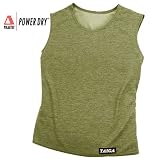 TAIGA Women's Lightweight Polartec Power Dry Sleeveless Shirt Tank, Moss, MADE IN CANADA