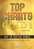 Produkt-Bild: Top Charts Gold. Das Sing- und Spielbuch. F&uuml;r Klavier, Keyboards, Gitarre oder Gesang, m. 2 Audio-CDs