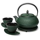 Set Gusseisen Teekanne Arare 0,9 Liter grün