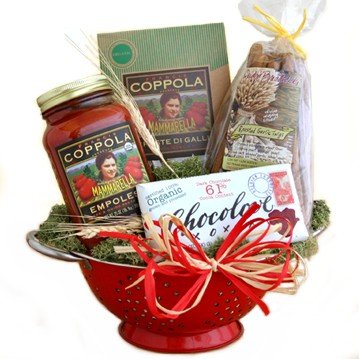 Organic Italian Pasta Gourmet Food Basket - Valentines Day Gift Idea