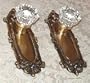 Antique Type Crystal Glass & Antique Solid Brass FRENCH DOOR/DUMMY Knobs