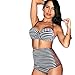 Cocoship Hollow Vintage High Waisted Bikini Engraving Swimsuits Swimwear (FBA)