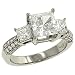 Jewelry : Princess/Pave Diamond Engagement Ring 1.11cttw (cz ctr