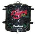 Granite Ware 3-Piece 19-Quart Decorated Clam and Lobster Steamer with faucet