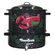 Granite Ware 3-Piece 19-Quart Decorated Clam and Lobster Steamer with faucet