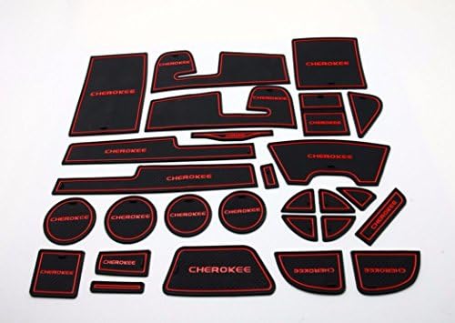 Rubber Non-Slip Interior Door Mat Floor Mat Cup Holder Mat Pad for Jeep Cherokee 2014 2015 27PCS