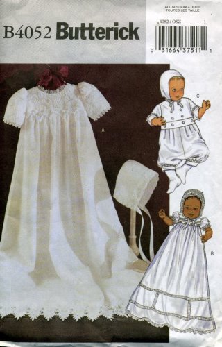 Butterick Baby Layette Christening Gown Sewing Pattern