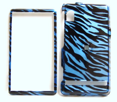 New Blue with Black Zebra Motorola Droid A855 Snap on Cell Phone Case + Belt Clip New Blue with Black Zebra Motorola Droid A855 Snap on Cell Phone Case + Belt Clip