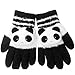 LOCOMO Women Girl Touch Screen Gloves Cute Panda Doll FAF041 Black White
