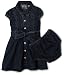 Guess Baby Denim Dress with Belt, Med Stone, 24 Months
