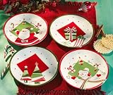 4 Happy Holidays Salad-dessert Plates