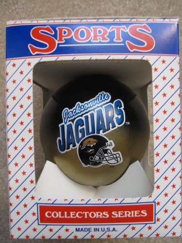 Two Toned Glass Ball Ornament of the Jacksonville Jaguars