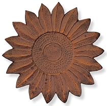 Sunset Vista Designs Cast Iron Sunflower Stepping Stone, 12-Inch Diameter