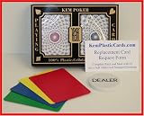 Kem Pantheon Wide Size Jumbo Index 100% Plastic Playing Cards with Free Dealer Button, 4 Free Cut Cards and Replacement Request Form