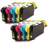 10 Epson Compatible Printer Ink for Epson Stylus, SX230, SX235W, SX420W, SX425W, SX435W, SX440, SX445W, SX525WD, SX535WD, SX620FW and Epson Stylus Office B42WD, BX305F, BX305FW, BX305FW Plus, BX320FW, BX525WD, BX535WD, BX625FWD, BX635FWD, BX925FWD, BX935FWD, Printers, 4x T1291, 2x T1292, 2x T1293, 2x T1294 These Cartridges Holds 4x More Ink Than Other Compatibles High Capacity Ink Cartridges