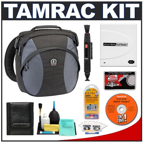 Tamrac 5770 Velocity 10x Pro Photo Digital SLR Camera Sling Bag (Black) + Accessory Kit for Canon EOS 7D, 5D Mark II III, 60D, Rebel T3, T3i, Nikon D3100, D3200, D5100, D7000, D800, A35, A55, A57, A65, A77