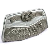 Whiting&Davis -- *Mesh Knot Clutch Matte Silver 1 4002 -- Handbags
