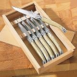 Jean Dubost Laguiole 6-Piece Steak Knives (Pearlized Ivory