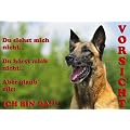 Metall-Warnschild Malinois, Belgischer Sch�ferhund