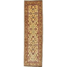 3x10 Beige Hand Knotted Wool Kazak Runner Rug by Heritage Unlimited