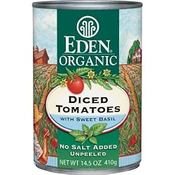 Eden Organic Diced Tomatoes with Sweet Basil, 14.5-Ounce Cans (Pack of 12)
