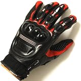 Motorcycle Motocross Racing ATV Dirt Bike Leather Gloves Red