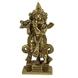 Hindu God Religious Statue Krishna Brass Sculpture