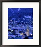 Innsbruck at Night, Austria Framed Photographic Poster Print by Walter Bibikow, 17x21