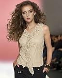Newport News Stretch Lace Ruffle Top