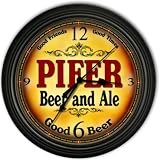 Pifer 's Beer and Ale Black Cascading Pub Style Wall Clock