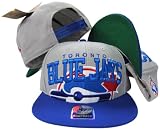 Toronto Blue Jays Gray/Blue Big Logo Snapback Adjustable Plastic Snap Back Hat / Cap
