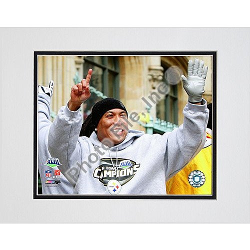 Photo File Pittsburgh Steelers Hines Ward Super Bowl XLIII Parade Matted Photo