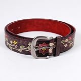Femme Ceinture Fleurs Boucle Accessoire Marron