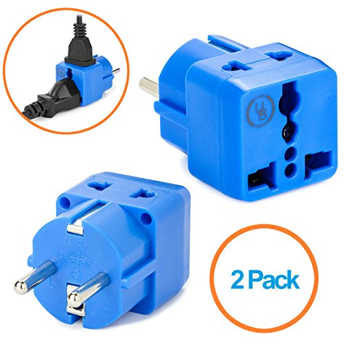 European Plug Adapter by Yubi Power 2 in 1 Universal Travel Adapter