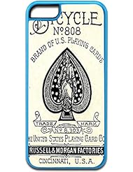 Wireless: Vintage Bicycle Playing Cards Box Front- Iphone 5C plastic BLUE case - compatible with iPhone 5C only - CHOOSE YOUR COLOR - Jacks Outlet inc