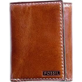 Fossil Men's Gents Trifold Brown Leather Wallet Brown ML2265200