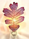 Real Oak Leaf in Copper Iridescent Night Light