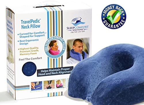 50% OFF TODAY! Travel Neck Pillow for Car, Plane or ANYWHERE - #1 Selling Memory Foam Travel Pillow. Relax Anywhere While Helping to Avoid Sore Neck and Shoulder Muscles When Traveling, with Our Air or Car Travel Neck Pillows - Free Bonus Bamboo Cover. 100% Lifetime Warranty!(blue)