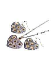 Nickel Free Sterling Silver Pendant & Earring Sets Small 2 Toned Multi Heart Set