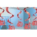 5er SET H�NGEDEKORATION RUBIN HOCHZEIT 40.GEBURTSTAG 40 Jahre