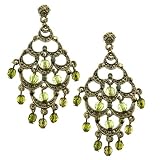 Bianca Brass & Olivine Hues Chandelier Earrings